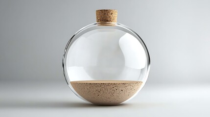 Poster - Oval Glass Vessel with Cork Stopper and Base