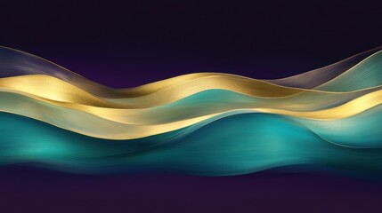 Poster - Abstract Gold and Teal Wavy Design Background