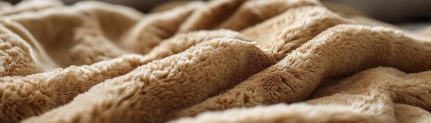 Aufkleber - Wrinkled brown faux fur material creating soft texture