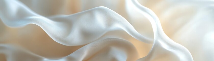 Poster - Elegant Draped Cream Colored Fabric Texture