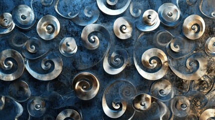 Poster - Abstract Metallic Swirls Background Design