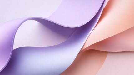 Poster - Abstract pastel waves flowing gently in a soft design