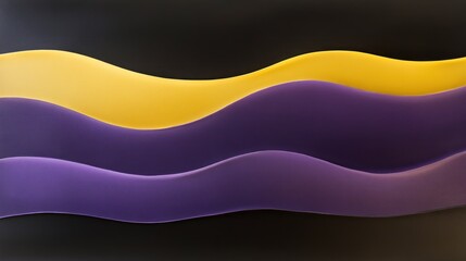 Aufkleber - Abstract Wave Design in Purple and Yellow Hues