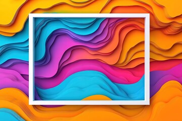 Poster - Vibrant Spectrum: Abstract Colorful Wave Background Design. Perfect for website banners, social media graphics, presentations, and more. A fluid, dynamic design with a striking white contrast, ideal  