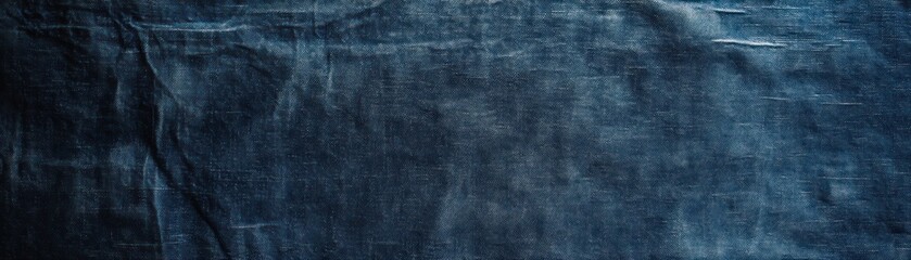 Poster - Deep Blue Denim Fabric Texture Close Up