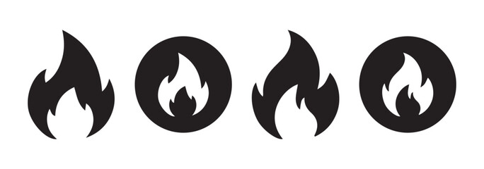 Aufkleber - Flame vector fire icon. Flame logo template and silhouette shape. Fire icon set on transparent background. Vector illustration eps 10