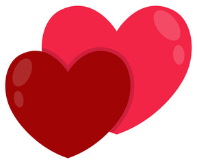 Wall Mural - Red heart flat design icon isolated on white background.