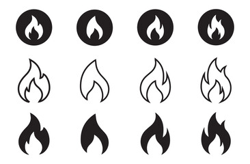 Aufkleber - Flame vector fire icon. Flame logo template and silhouette shape. Fire icon set on transparent background. Vector illustration eps 10