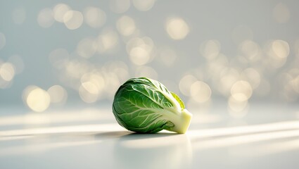 Poster - fresh brussels sprout with glimmering background captured in natural light