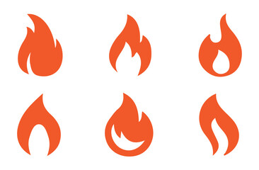 Aufkleber - Fire flame icon collection on transparent background. Vector illustration eps 10