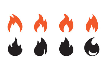 Aufkleber - Fire flame icon collection on transparent background. Vector illustration eps 10