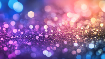 Poster - Vibrant holographic gradient background with sparkling bokeh effects creating a captivating visual experience