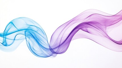 Poster - Abstract Blue And Purple Flowing Waves Design