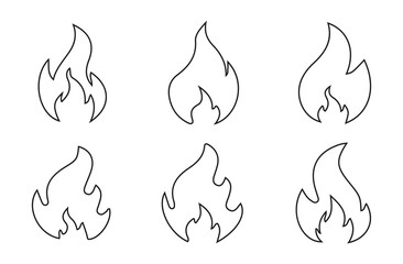 Aufkleber - Fire flame icon vector design symbol. Fire icon set on transparent background. Vector illustration eps 10