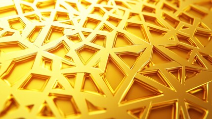 Fototapete - Abstract Golden Geometric Pattern Design