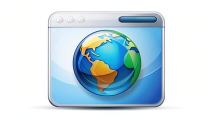 Poster - Global Network Icon on White Background