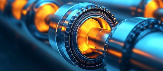 Poster - A metallic chain glows with internal orange and yellow light