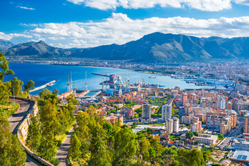 Palermo, Italy Skyline over the Port