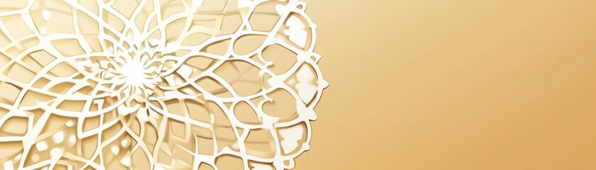 Poster - Intricate floral pattern design against a light golden brown background