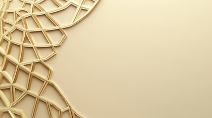 Aufkleber - Golden Geometric Pattern on Beige Background