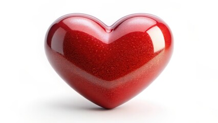 Poster - Red Heart Shape Object on White Background