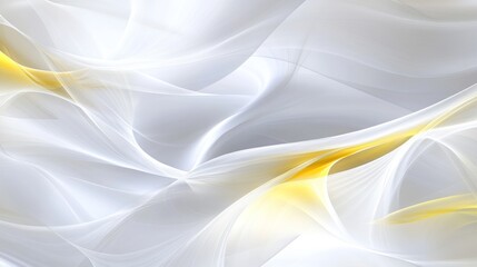 Poster - Abstract White and Yellow Swirling Lines Design