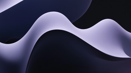 Aufkleber - Abstract Lavender And Dark Purple Wavy Forms