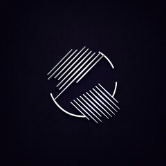 Poster - Abstract Metallic Lines and Circular Design Element on Dark Background