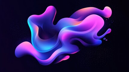 Poster - Abstract Purple Blue Fluid Dynamic Design