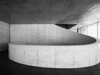 Wall Mural - Staircase curve Cement concrete texture Architecture details Building interior minimal design