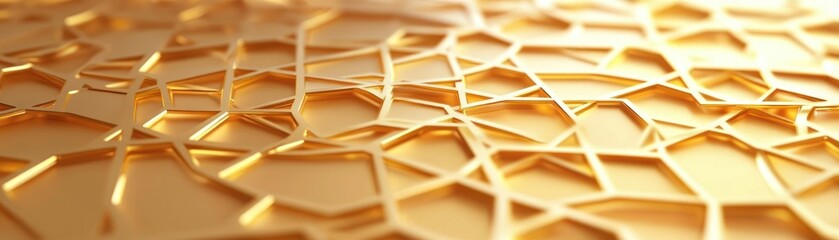 Poster - Abstract Golden Geometric Pattern Design