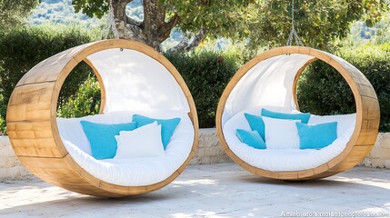 Canvas Print - Comfortable outdoor chairs