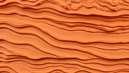 Poster - Abstract Orange Texture. Flowing Layers of Warmth. Dynamic Undulating Design. Geological Formation Style. Intricate Patterns. Rich Color Depth. Natural Elements. Graceful Lines. Movement. Soft