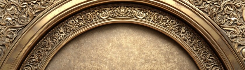 Poster - Intricate golden ornamental frame segment highlights ornate floral patterns