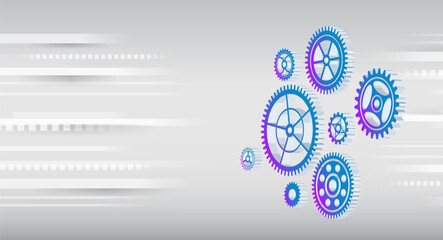 Aufkleber - cogwheel for science experiment presentation. mechanical engineering concept. business and industry 