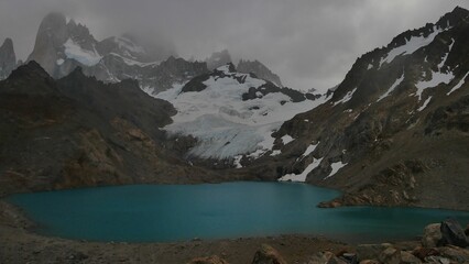 Wall Mural - Scenic view of Laguna de los Tres with mountains in El Chalten, Argentina