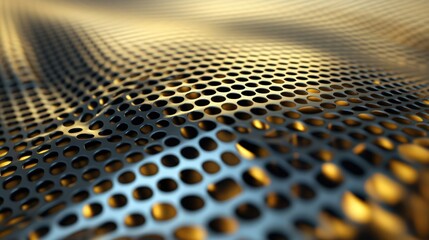 Wall Mural - A clean and precise seamless grating design in shades of metallic gold and matte black, forming a sophisticated geometric abstract background with a luxury vibe.