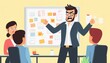 © ЮРИЙ ПОЗДНИКОВ - Angry manager yelling at employees during office presentation meeting