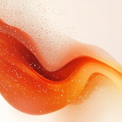 Aufkleber - Abstract Orange and White Flow with Sparkling Dots - Modern Artistic Background Design