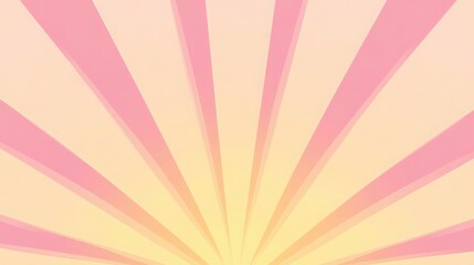 Wall Mural - A minimalist pink and yellow pastel background with a sunburst design. Rays of light emanate softly from a central point, blending seamlessly into the background, giving a radiant and uplifting feel.