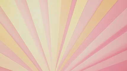 Wall Mural - A minimalist pink and yellow pastel background with a sunburst design. Rays of light emanate softly from a central point, blending seamlessly into the background, giving a radiant and uplifting feel.