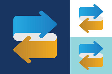 Poster - the image shows a flat logo design of an initial letter s that comprises of two opposite arrows in b