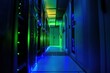 © Thanapong - High-tech secure server room showcasing data privacy solutions modern technology environment led lighting futuristic design perspective