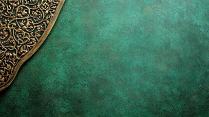 Aufkleber - Ornate gold metal design on a green background