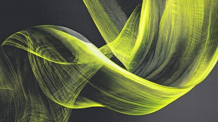 Aufkleber - Abstract Lime Green Swirling Fabric Art Design