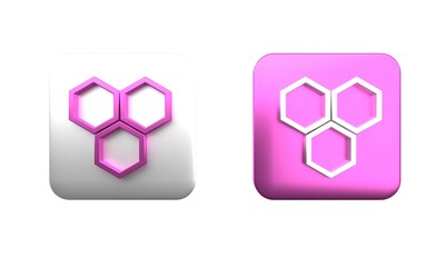 Poster - colorful honeycomb icon isolated on white background. honey cells symbol. sweet natural food. square