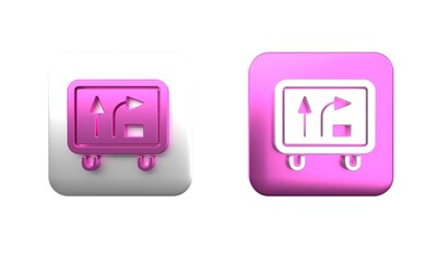 Poster - colorful road traffic sign. signpost icon isolated on white background. pointer symbol. isolated str