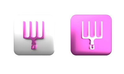 Poster - colorful garden pitchfork icon isolated on white background. garden fork sign. tool for horticulture