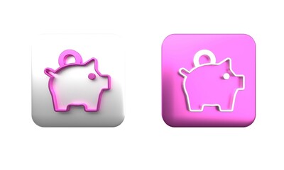 Poster - colorful piggy bank icon isolated on white background. icon saving or accumulation of money, investm