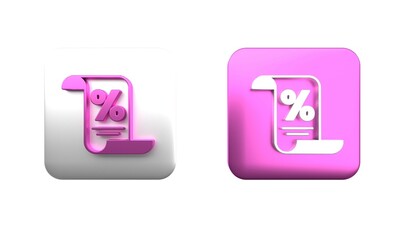 Poster - colorful finance document icon isolated on white background. paper bank document for invoice or bill